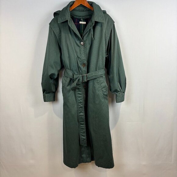 Vintage Saxton Hall Trench Coat with Plaid Lining - Made in Poland - Picture 1 of 10